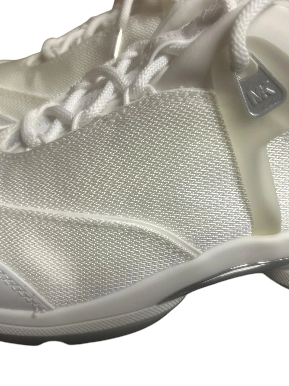 MICHAEL KORS Spark Trainer MK Logo Canvas US Sz 10 White